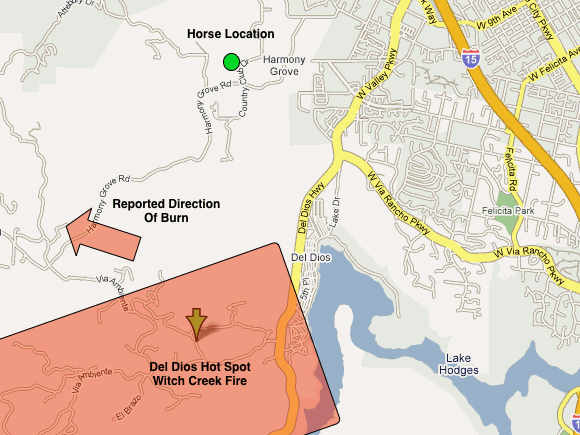 Witch Creek Fire – 13:30 Update, Horse Evacuation In Progress