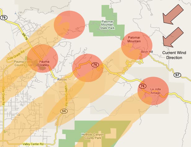 Poomacha Fire Map – Our Best Guess 08:15